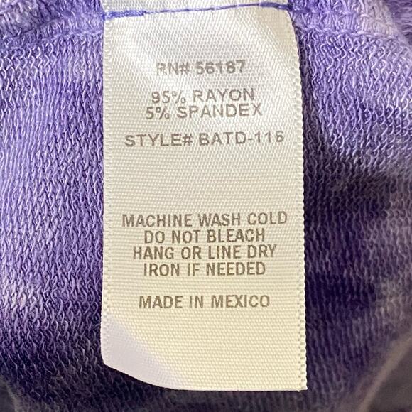 Baea Purple Tie Dye Long Sleeve Babydoll Shirt Women’s Size XL New With Tags - Picture 8 of 9